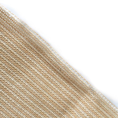 Shatex 90% Sun Shade Fabric, Sun-Block Net Mesh Shade With Clips For Pergola Cover Porch Vertical Screen 6X8Ft, Beige #TOP3
