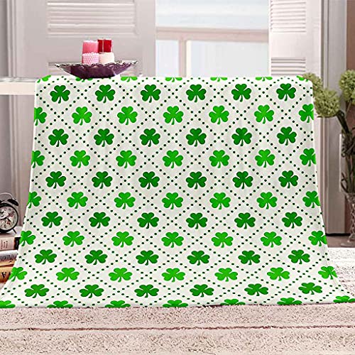 Couverture microfibre douce 150x200cm jeté de lit imprimé feuille verte