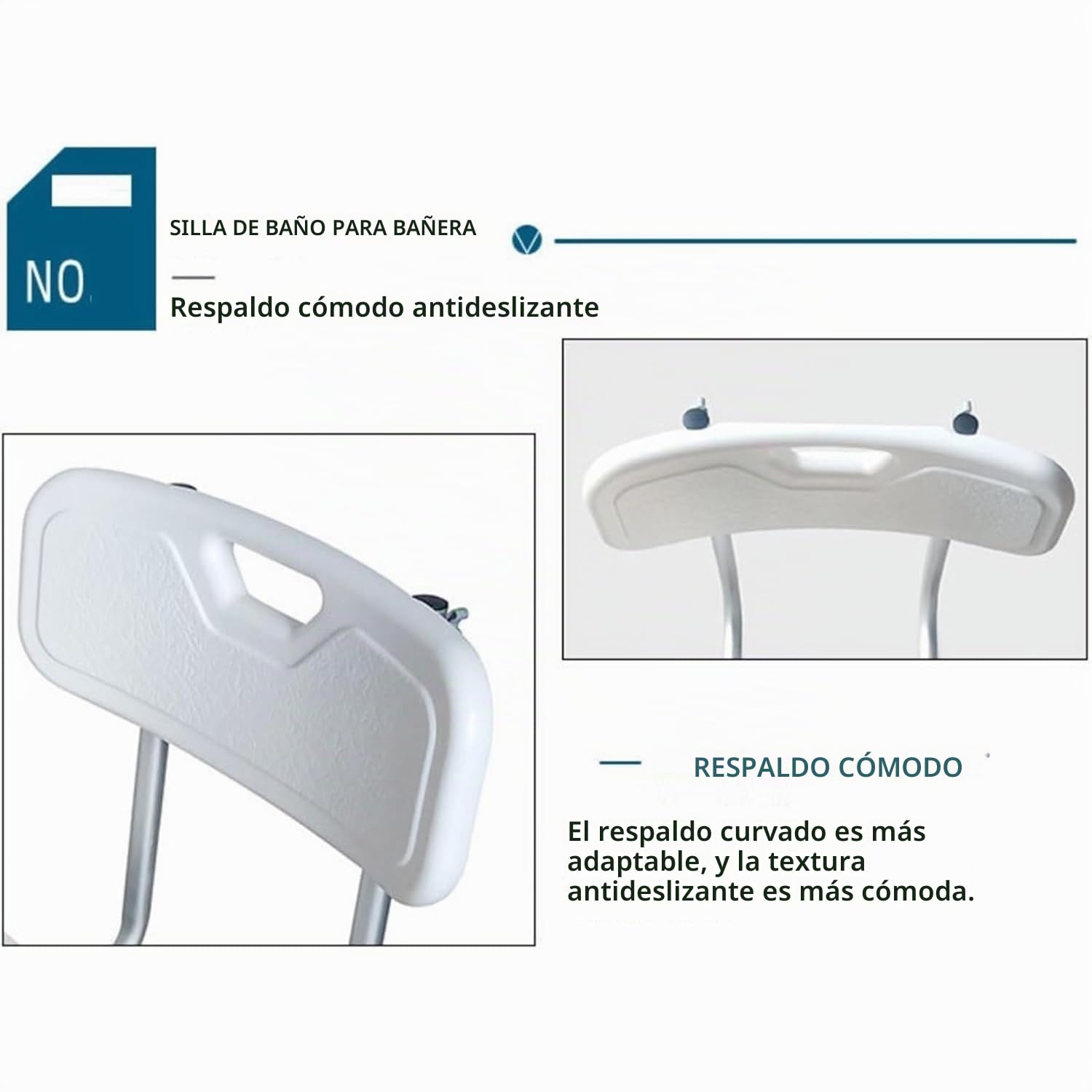 NEWFUN Asiento de Baño Ligero Suspendido Taburete de Baño Adultos Bandejas,Tabla de Bañera con 3 Anchos Ajustables, Aluminio, Capacidad de Carga 136 kg, Color Blanco,76-86 cm