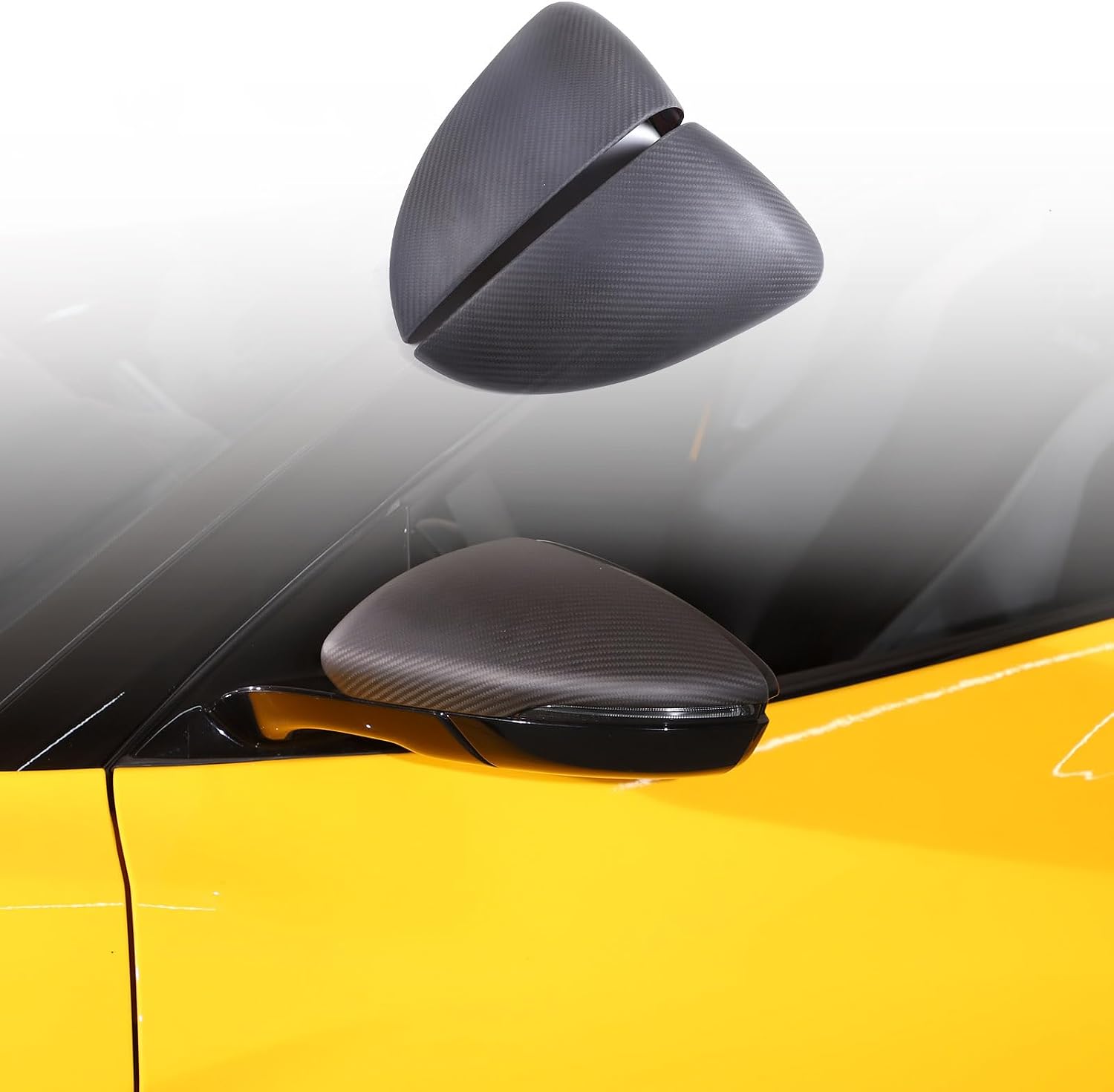 Car Side Door Mirror Cap Cover Compatible with Lotus Emira V6 GT4 I4 2020-2024,Exterior Side Rearview Mirror Anti-Scratch Cover Protector Shell Housing Trim Accessories 2PCS (Black Carbon)