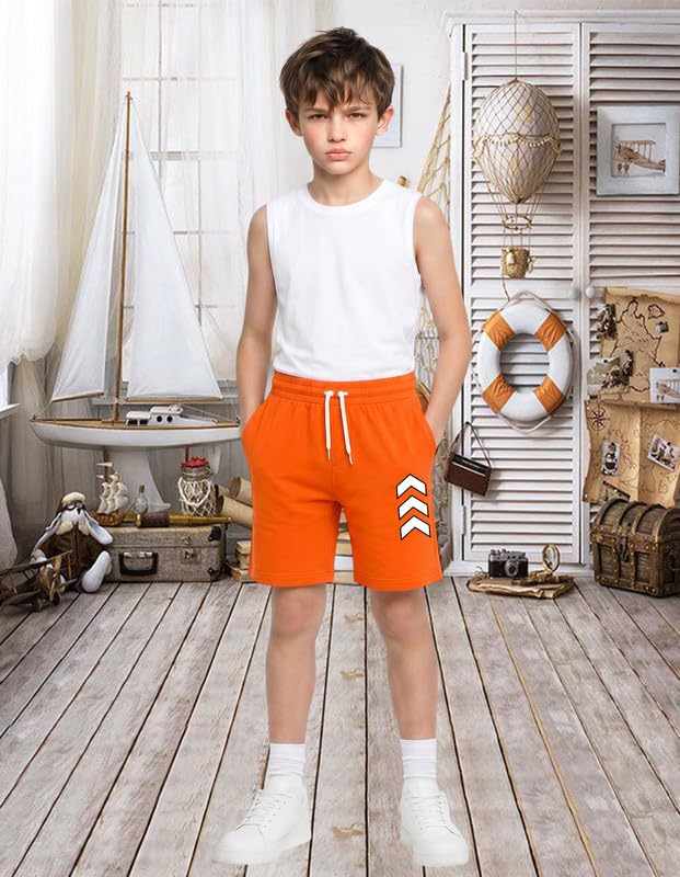 Image of Nusyl Solid & Printed Cotton Blend Shorts for Boys | Comfortable Casual Shorts | Soft Breathable Fabric with Elastic Waistband | Relaxed Fit | 2-16 Years | Multiple Colors
