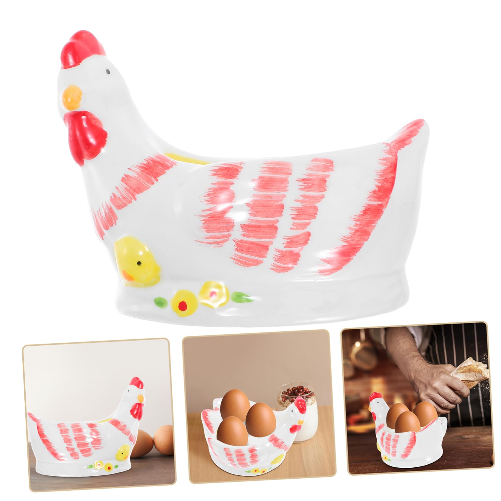 Alipis Porte Œufs Coq Forme Plateau Œufs Durs Coquetier Présentoir Cuisine Rangement Table
