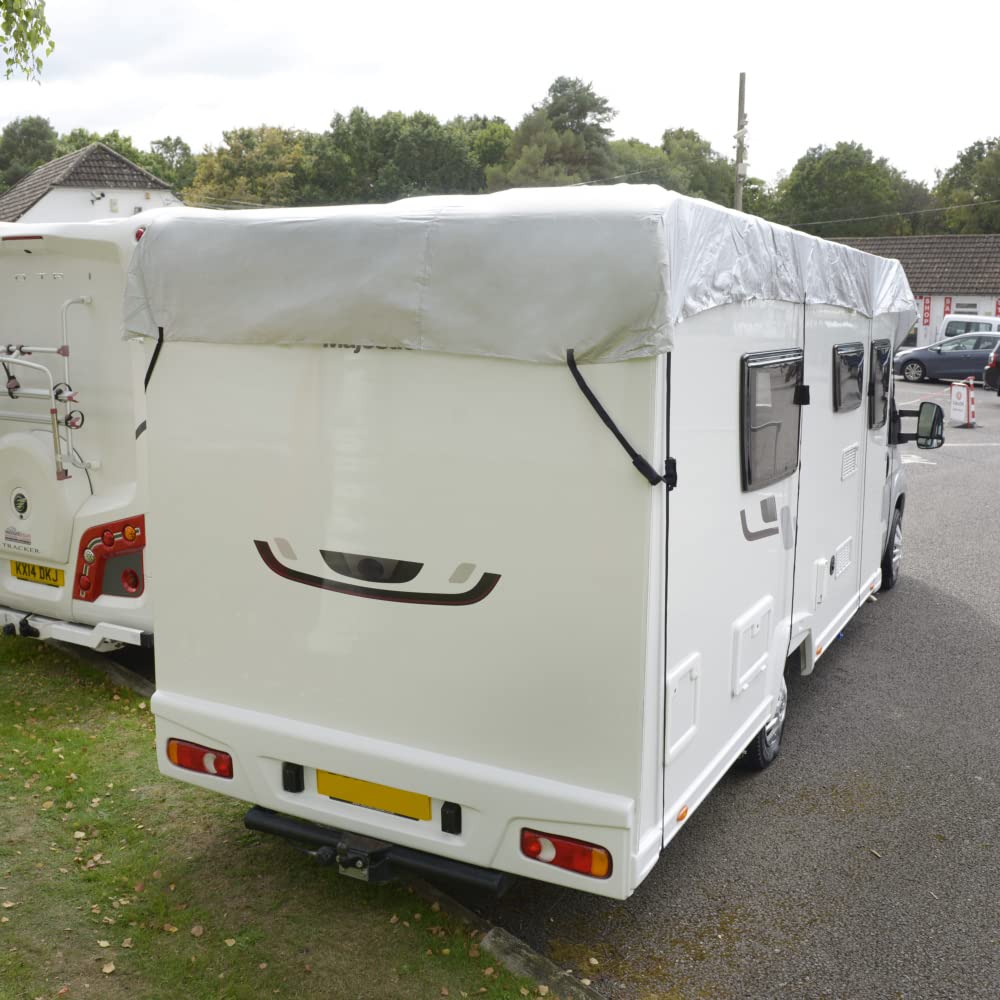 Cubierta de techo para autocaravana, impermeable, resistente, color plateado, de 5,7 m a 6 m