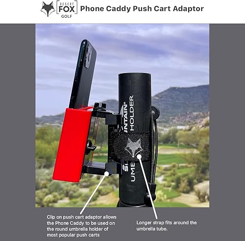 Miniatura 4 de Desert Fox Golf Adaptador de carrito de empuje  Convierte el carrito de teléfono para golfistas que caminan  Accesorio de carrito de golf de montaje