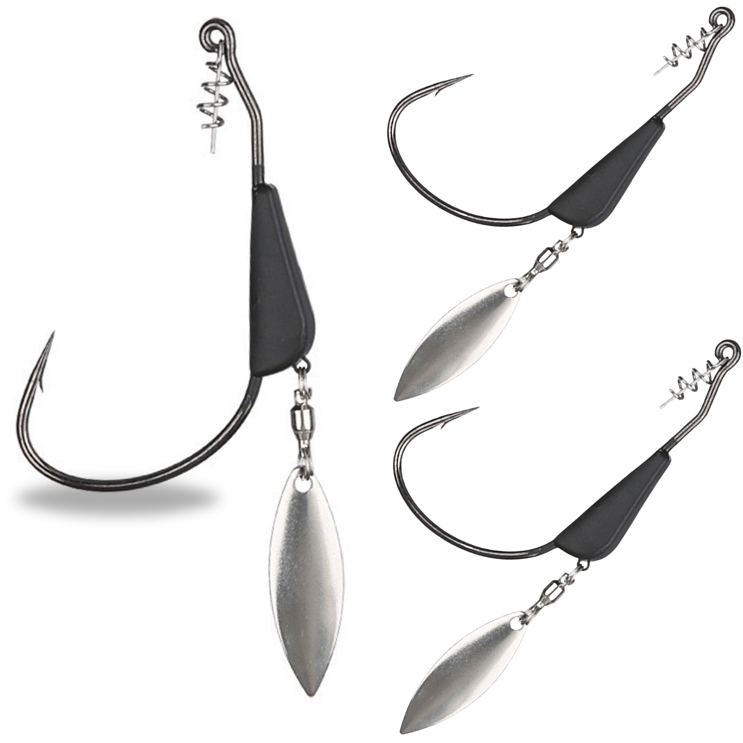 Reaction Tackle Bladed Swimbait Hooks - Bass Fishing Hook with Underspin 1/8-3/0