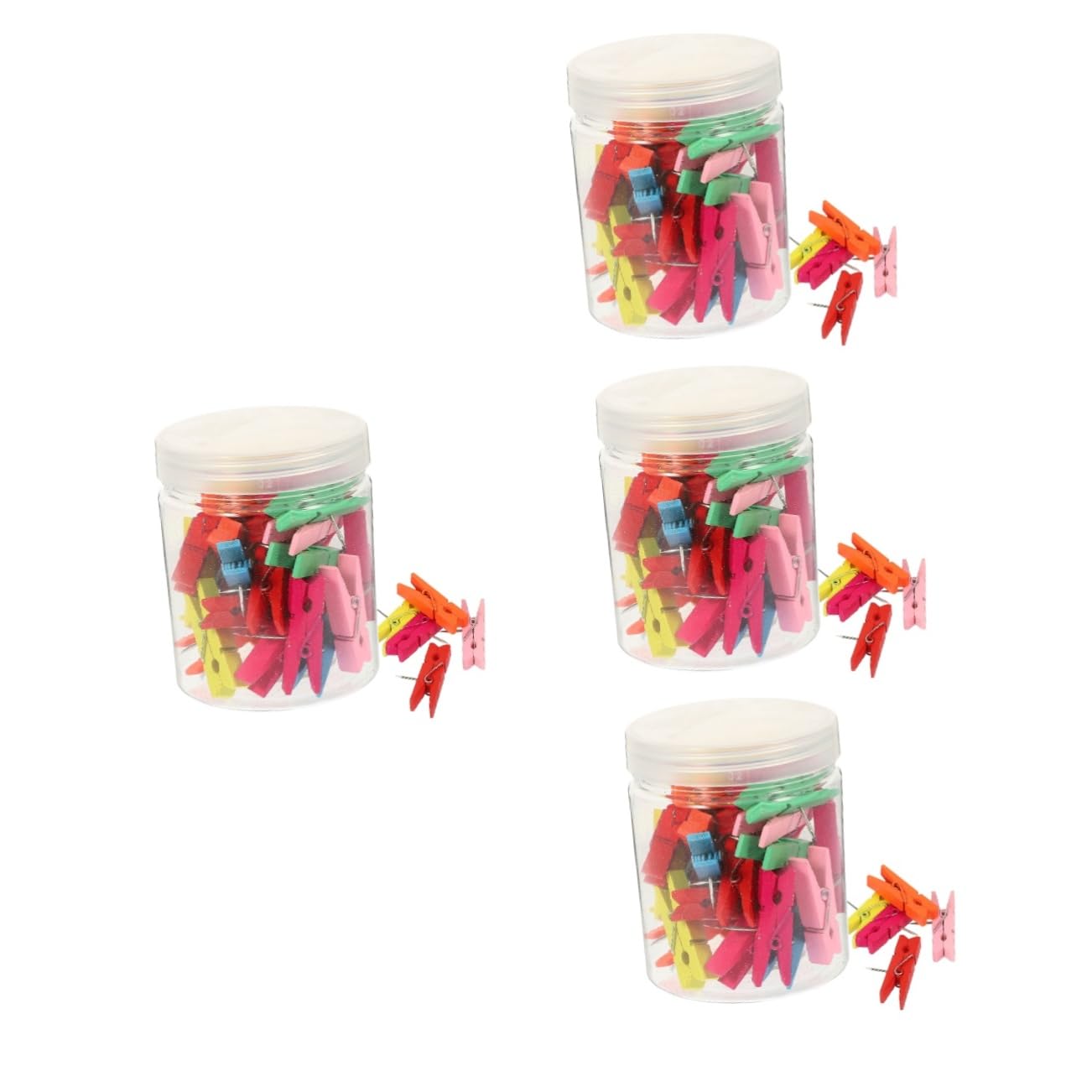 jojofuny 4 Sätze Holzclip Thumbtack Deko Stecknadeln Für Pinnwand Bastelbüroklammern Reißnägel Stecknadeln Für Kunstwerke Reißnägel Fürs Büro Rostfreier Stahl 50 Stück * 4