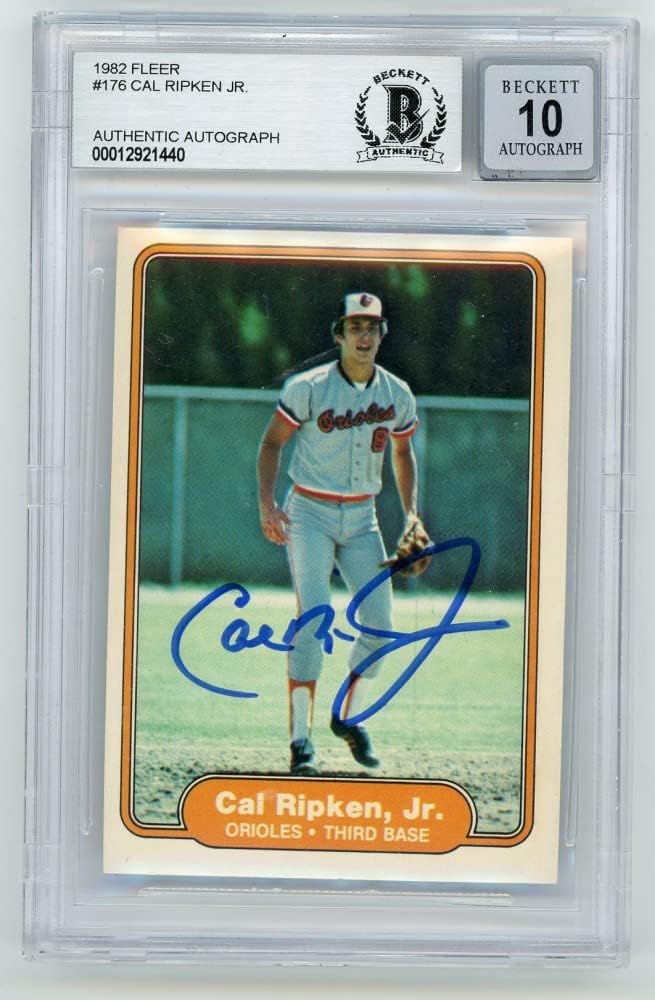 Cal Ripken Jr 1982 Fleer Autographed Card #176 - BAS 10