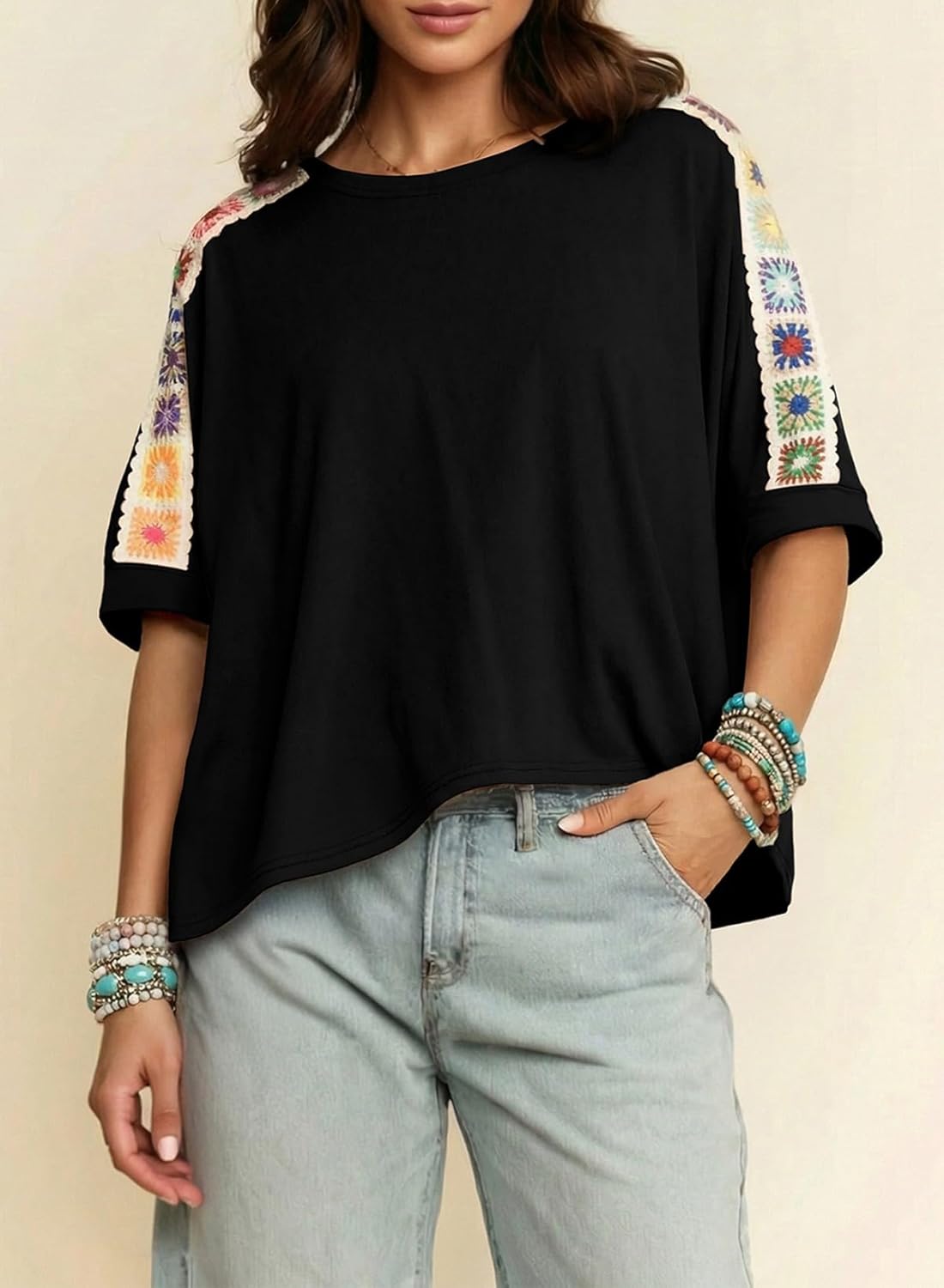 Dokotoo Women's Shirts Casual 2026 Beach Trendy Casual Summer Oversize Tops Vacation Embroidered Blouses - Image 2