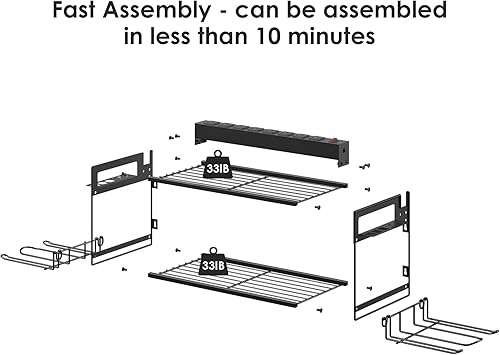 Miniatura 5 de CCCEI Almacenamiento de herramientas de garaje con estación de carga. Organizador de batería para herramientas eléctricas Estante de utilidad con