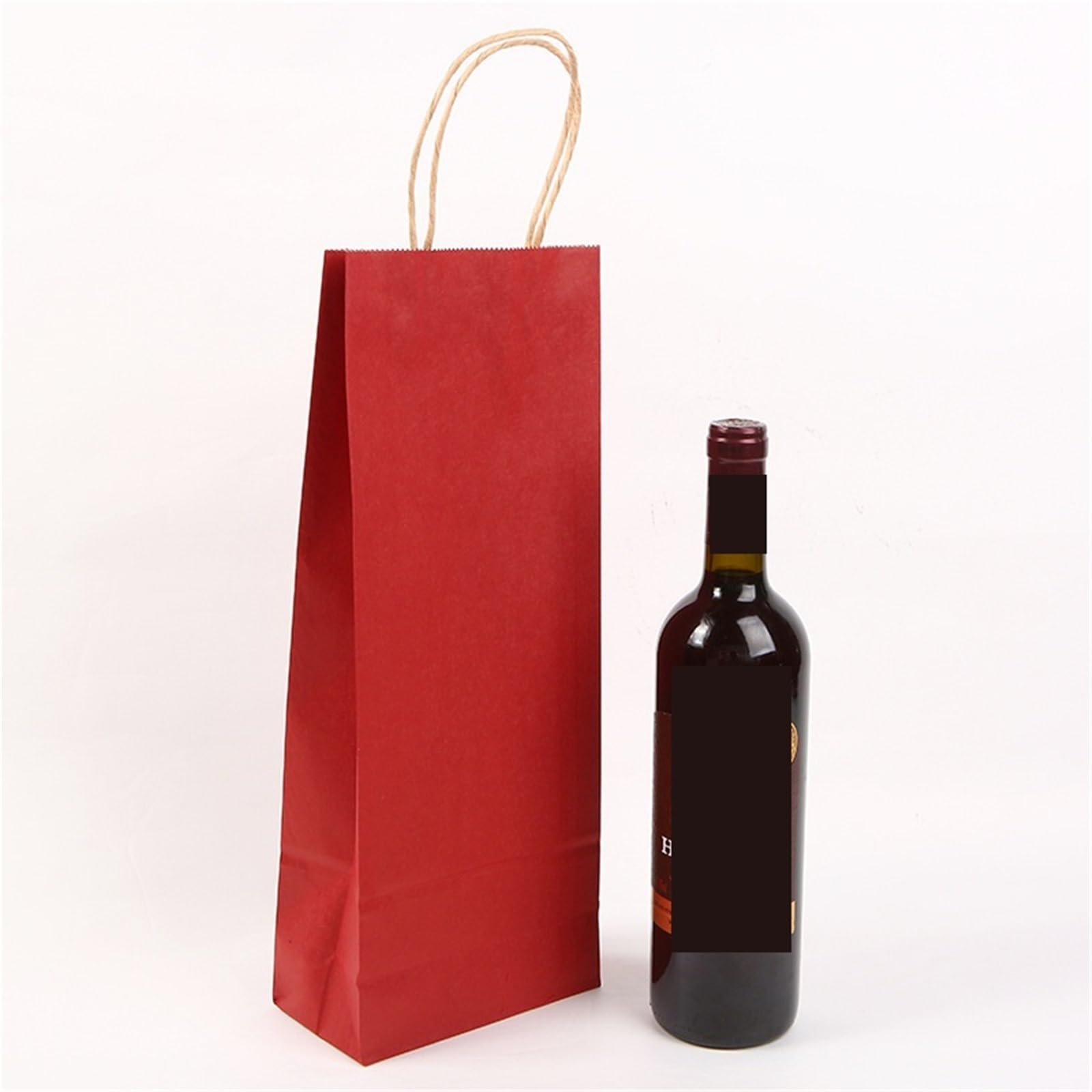 Sacchetto di carta kraft for imballaggio di vino rosso, squisite buste regalo for feste in tinta unita, for cena in famiglia, vino rosso o birra(Dark blue,12pcs)