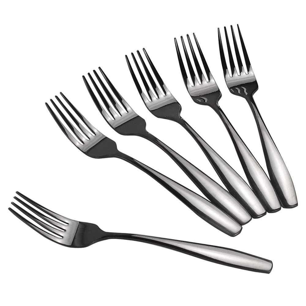 Wekioger 12 Pieces Small Fork Set, Black Stainless Steel Dessert Forks — Amazon image 6