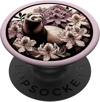 Ferret and Rhododendrons floral ferrets PopSockets Standard PopGrip