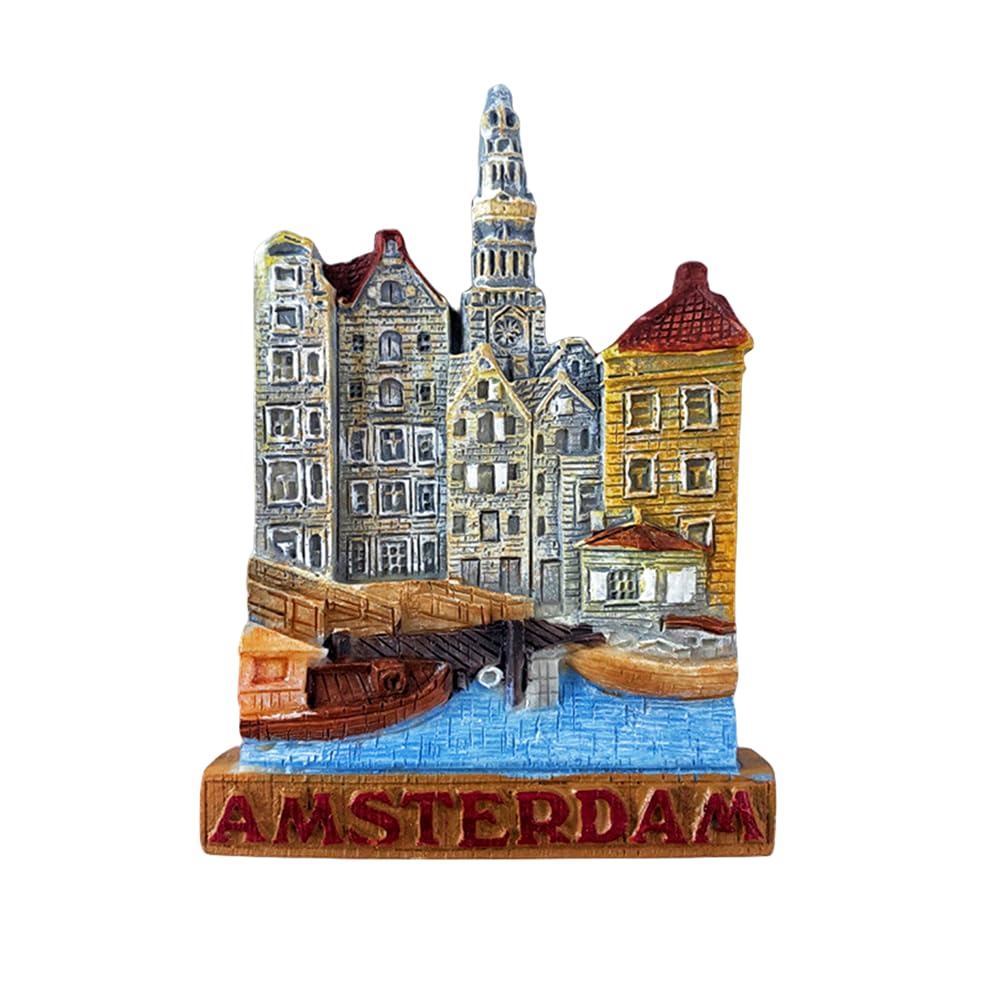 Calamita Da Frigorifero 3D Amsterdam - Souvenir Olanda In Resina, 7.8x10 Cm