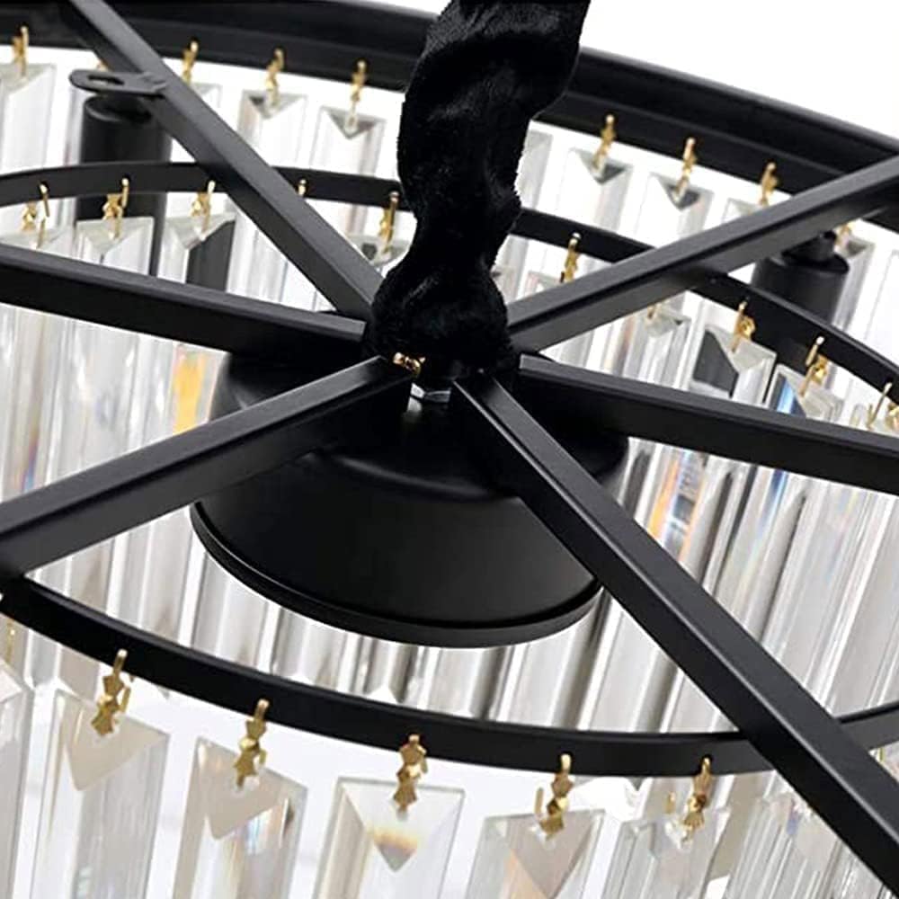 モダンなブラッククリスタルTAXXIIシーリングライト、5つのライト付き