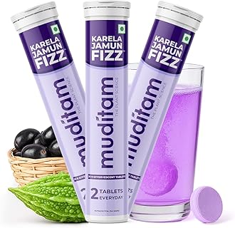 Muditam Ayurveda Karela Jamun Fizz-60 Tablets | Ideal For 30 Days (Karela Jamun Juice) | Helps in High Sugar Condition | Promotes Healthy Glucose Levels | Boosts Digestive Health