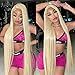 GZX 26 Inch 613 Lace Front Wig Human Hair 13X4 Blonde Straight HD Transparent Lace Frontal Wigs Human Hair Pre Plucked with Baby Hair 180% Density Blonde Glueless Wigs Human Hair
