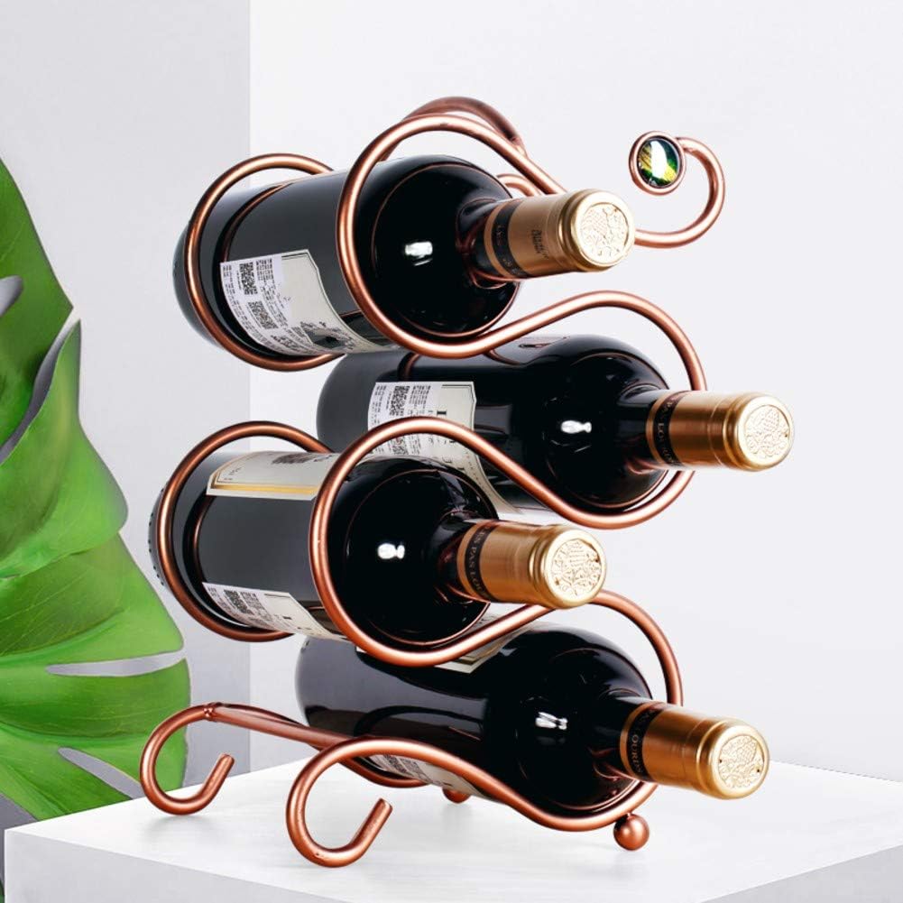 Metal Elegant Wine Racks with Glass Holder Elegant Tabletop Wine Rack Wine Bottle Display Rack Wine Rack for Pantry, Kitchen, Fridge-a W15.5xh29.5cm