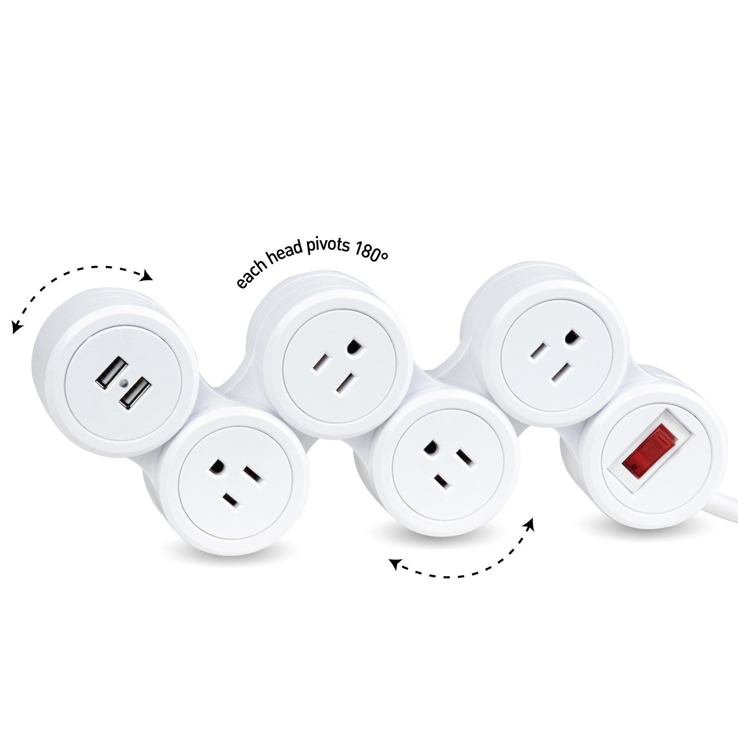 Snapklik.com : Flexigon Surge Protector Power Strip, 4x 3-Pin Grounded ...