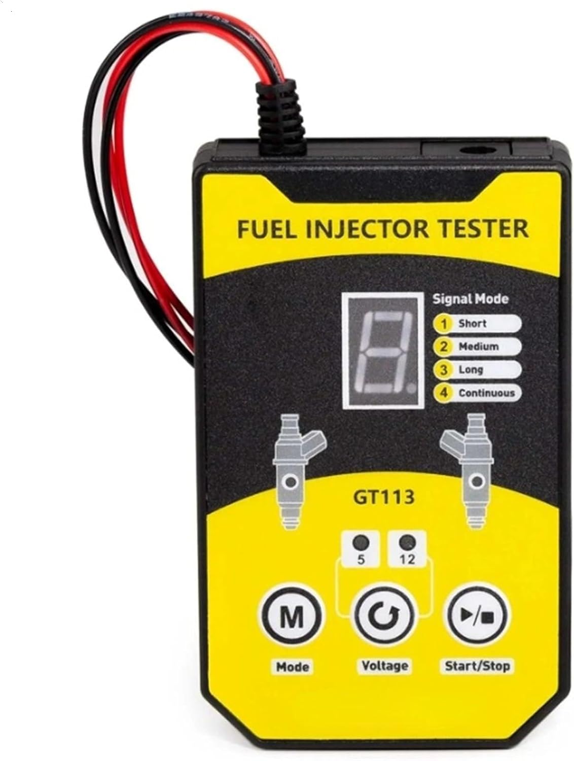 GT113 Universal Fuel Injector Tester & Cleaner Kit - 6 Adapters, 8 Pulse Modes for Cars & Motorcycles