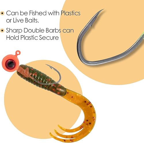 Miniatura 6 de Dr.Fish Crappie Jig 3D Ojos Pesca Jig Head Bass Fishing Crappie Trucha Panfish Hook Señuelo de cebo vivo Plástico Agua dulce 132oz 116oz 18oz