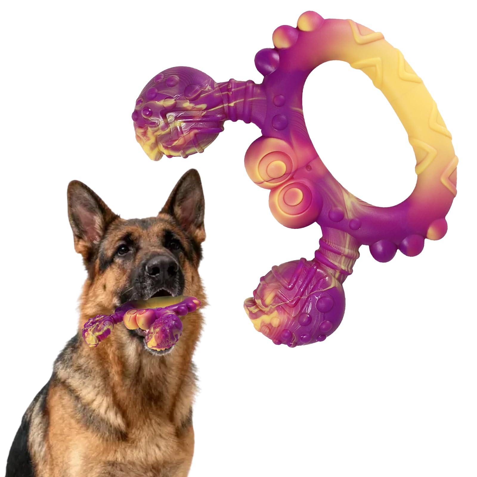Mapneng Indestructible Dog Toys for Aggressive Chewers, Long Lasting Beef Flavour Nylon Dog Chew Toys, Tough Toys for Medium and Large Dogs, Teeth Brushing and Boredom Brearking (Purple Crab) — image 1