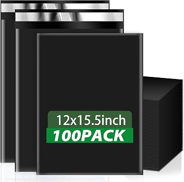 Oududianzi Poly Mailers 12x15.5, 100PCS Strong Adhesive Shipping Bags, Waterproof Mailers Poly Bags for Shipping, Self-Seal Mailing Bags, Polymailers Packaging Bags for Small Business Suppliers