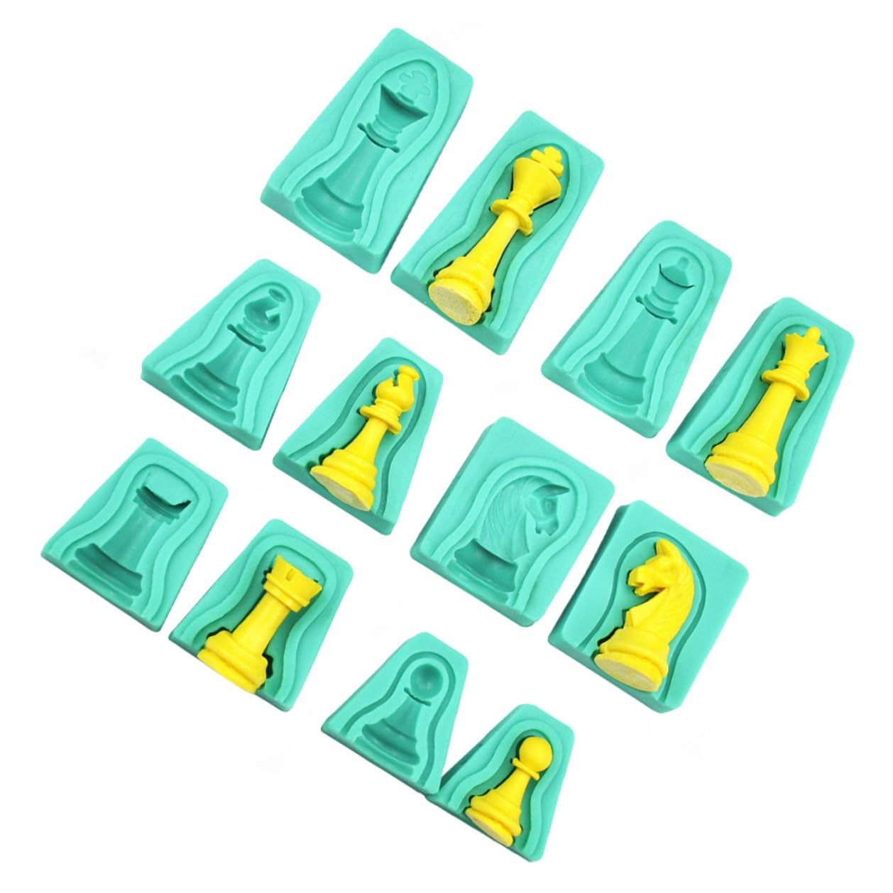 Stampo per Cioccolato a Scacchi in Silicone Verde 12 Pezzi | Fondente e Torte, Finitura Antiaderente Facile da Pulire, Design Creativo per Preparazioni DIY