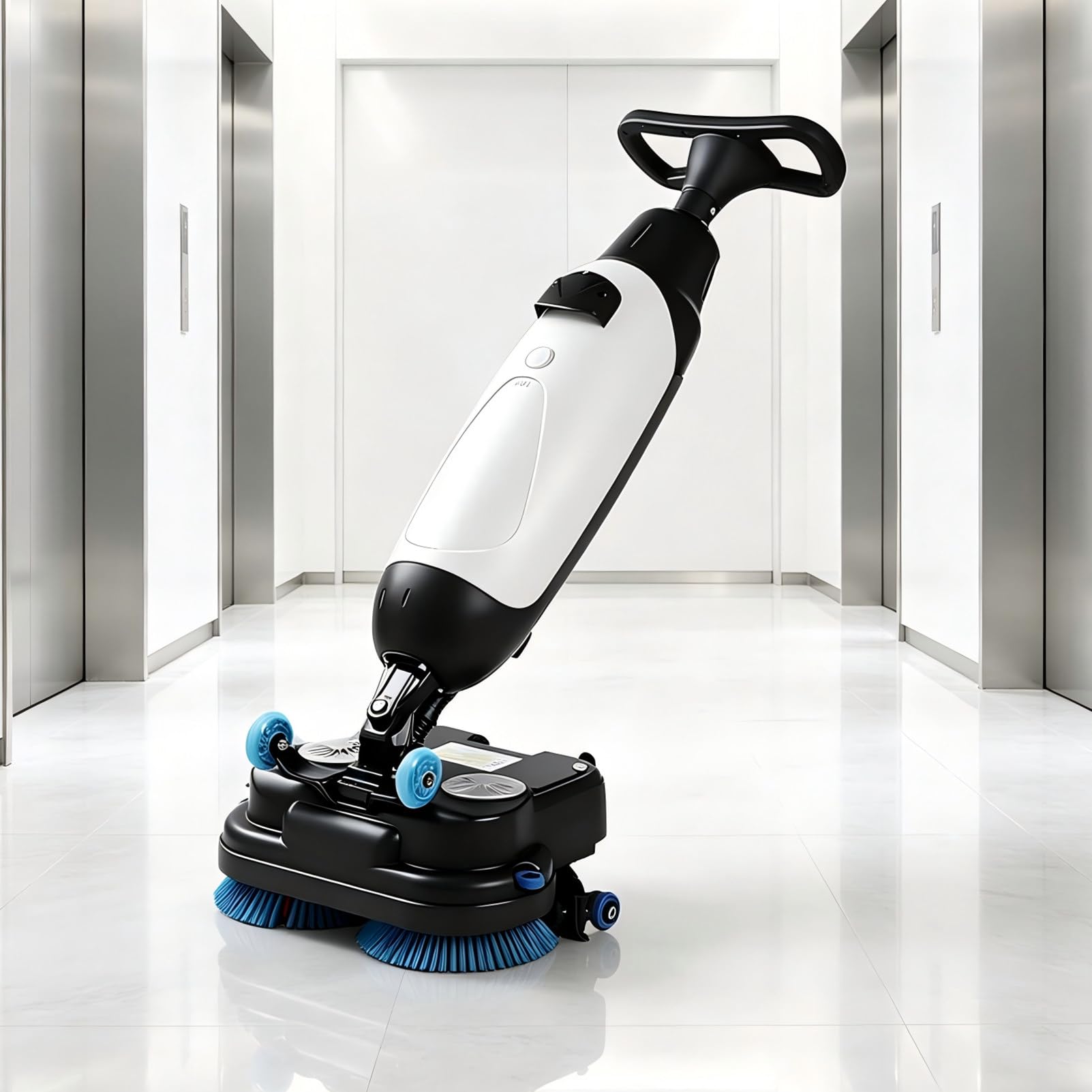 Monobrosse De 17 Pouces, Laveuse De Sols Commerciale, Autolaveuse Commerciale De 17 Pouces, Machine De Nettoyage De Sols Portable pour La Maison, Le Bureau Et La Salle De Bain White
