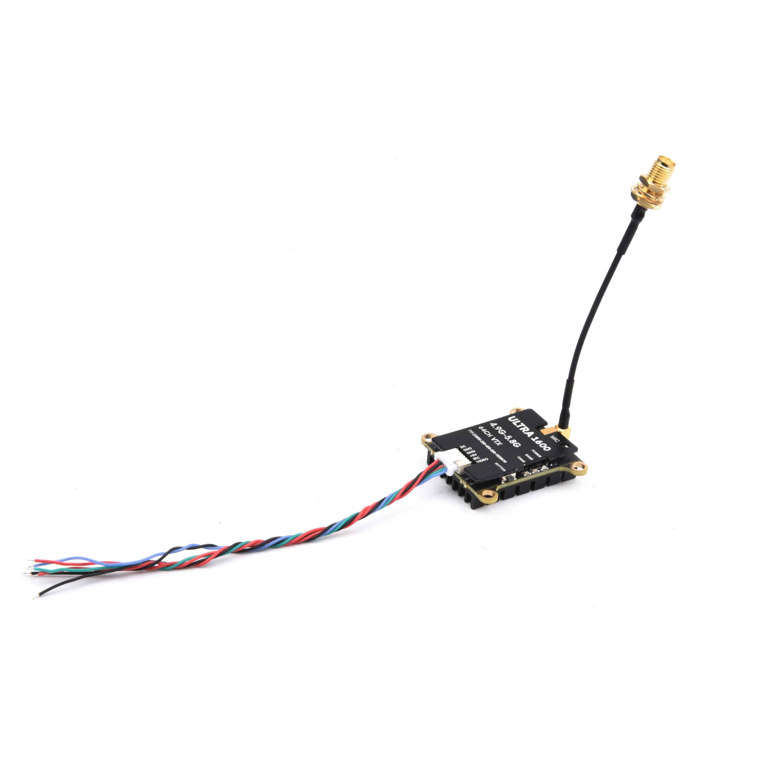 per trasmettitore Video FPV 4.9G-5.8G 64CH 1.6W VTX 25mW/200mW/400mW/800mW/1600mW Regolabile 7-26V per Drone da Corsa a Lungo Raggio RC