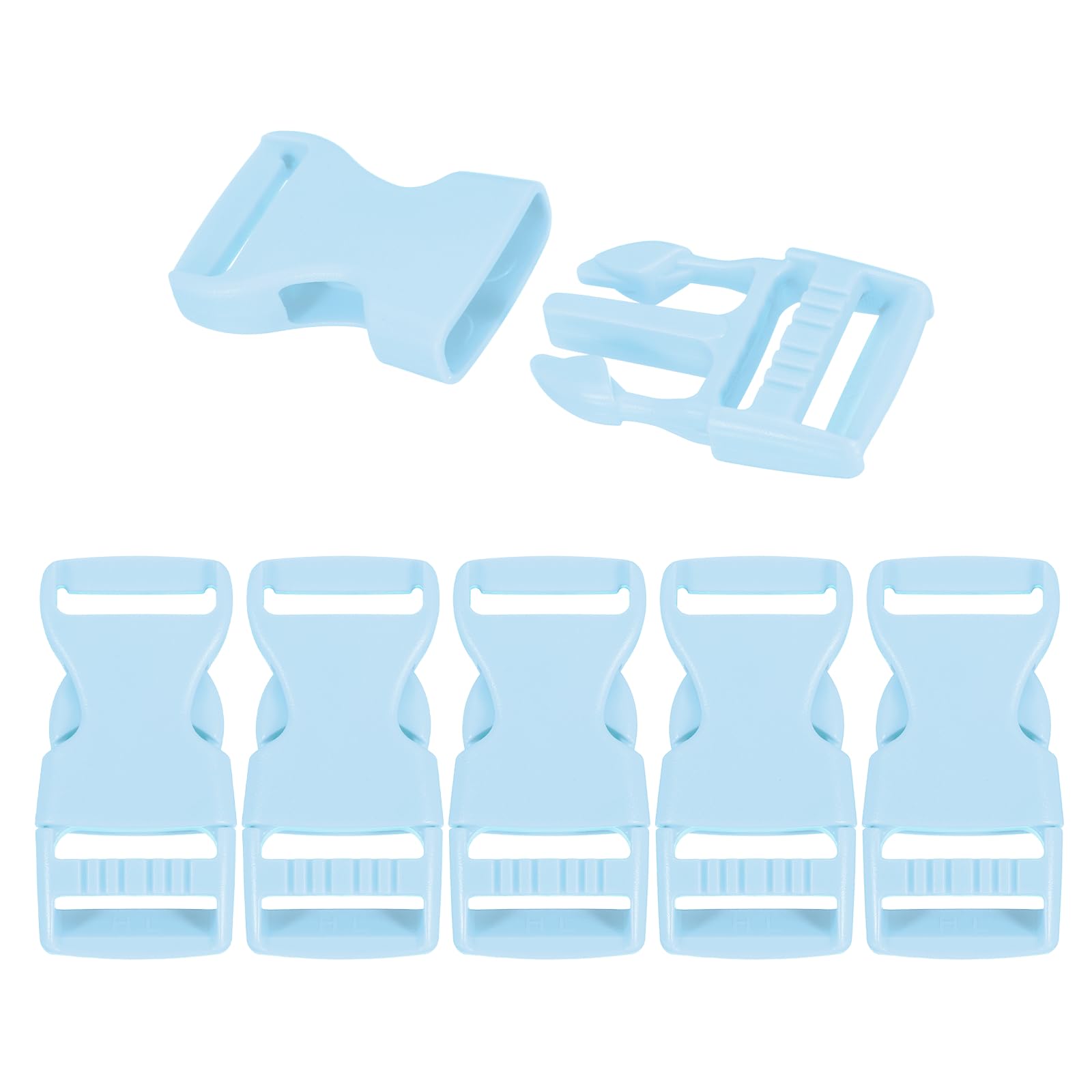 PATIKIL 6 Pcs 1" Quick Side Release Buckle Plastic Buckle Clip Light Blue