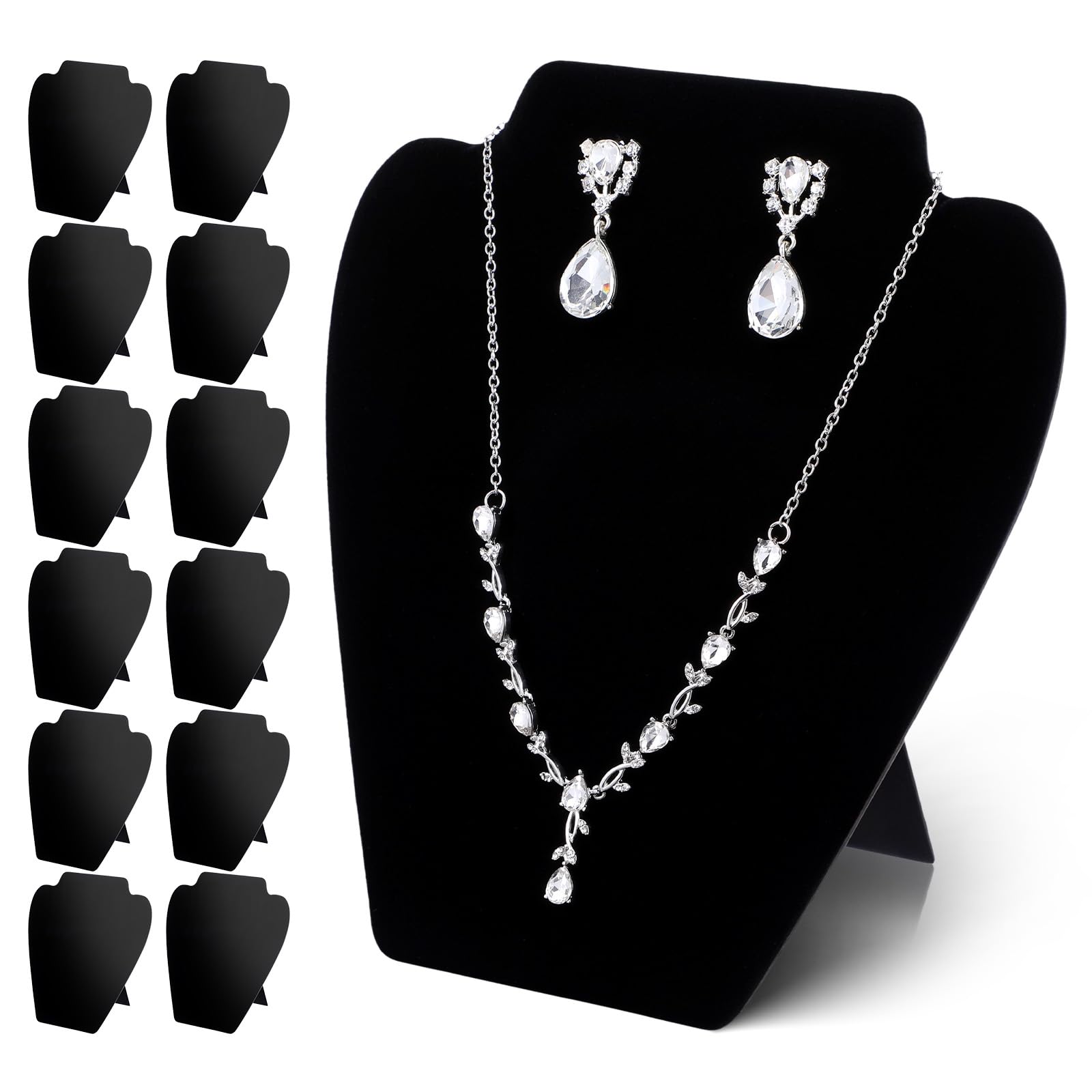 Photo 1 of 12 PCS Black Velvet Necklace Display,Jewelry Display for Selling and Shows