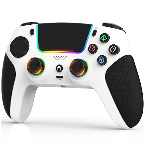 SFGSUP Wireless Controller for PS5/PC/MAC/iOS/Android/Steam Deck, With Hall Effect Joystick&Trigger/8 RGB Lighting/Turbo/Dual