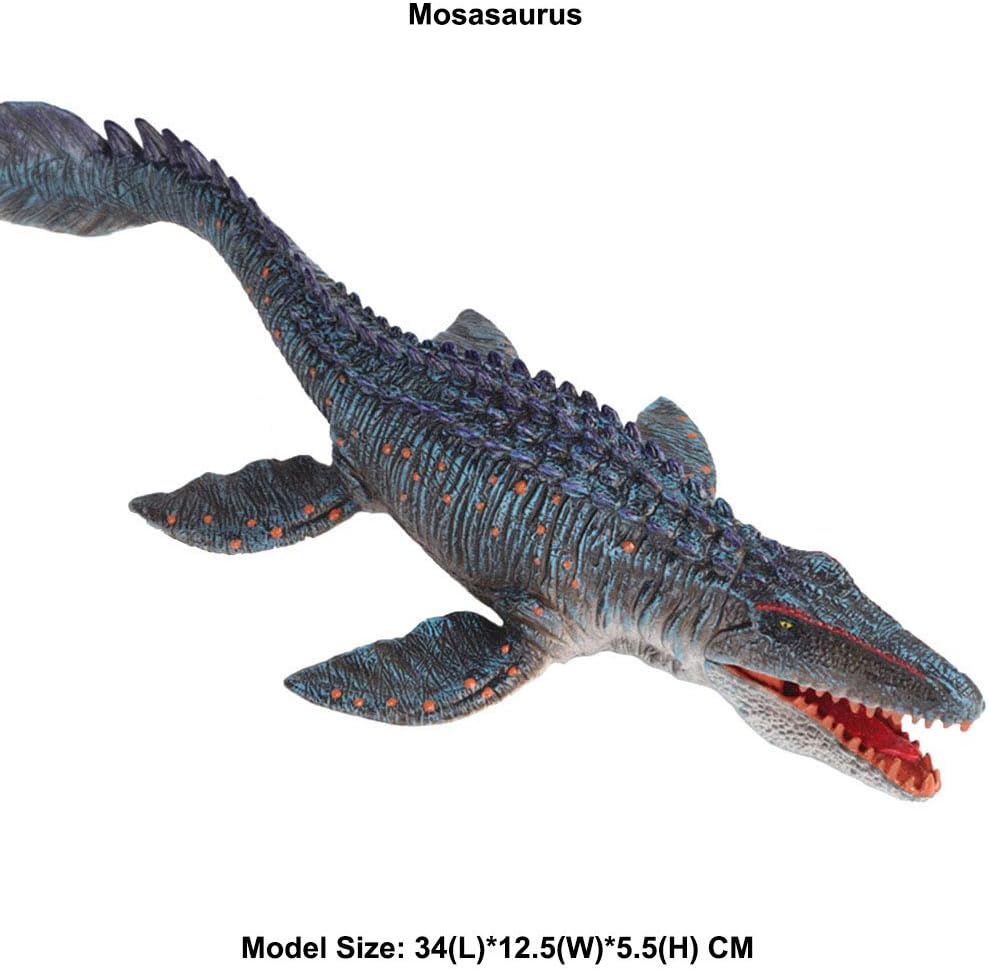 JOKFEICE Realistic Animal Figures Mosasaurus Solid Sea Animal Toy, Science Project, Cake Topper, Early Educational Toys Birthday for Toddlers Kids Age 3 4 5(Large Size)