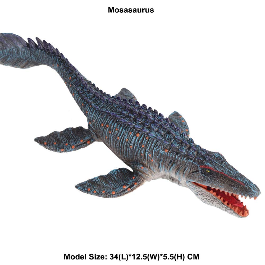 JOKFEICE Realistyczne figurki zwierząt Mosasaurus Solid Sea Animal Toy, projekt naukowy, ciasto Topper, wczesne zabawki edukacyjne Urodziny dla małych dzieci Dzieci w wieku 3 4 5 (duży rozmiar)