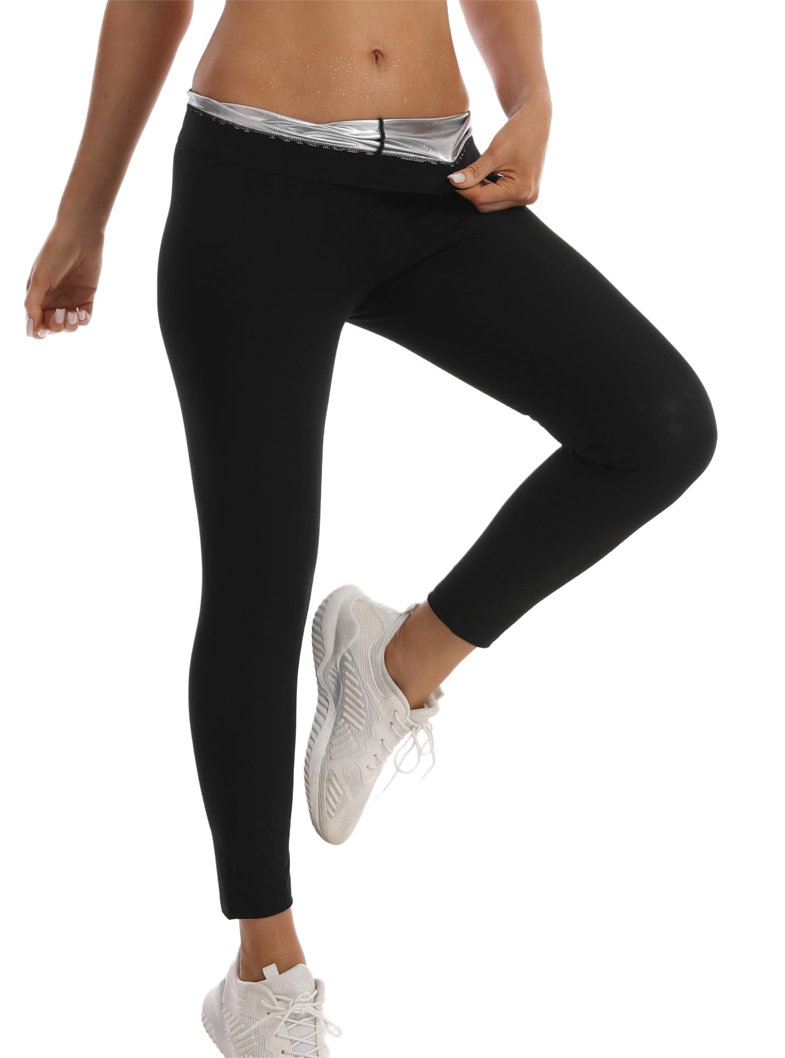 Dokelovy Sauna Suit Sweat Leggings Pants for Women,High Waist Slimming Waist Trainer Sauna Pants for Body Sculpting Workout