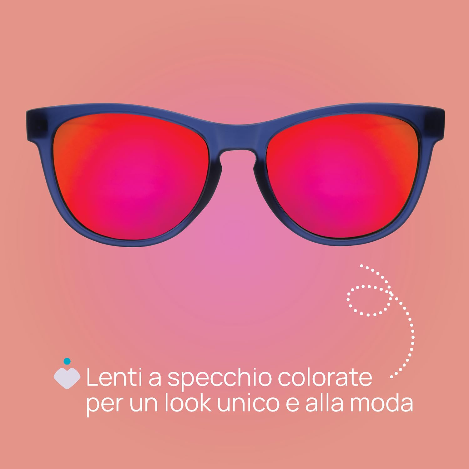 Chicco Occhiali da Sole Bimbo 24 Mesi+, Lenti Resistenti e Antigraffio, Proteggono dai Raggi UVA e UVB, Montatura morbida e flessibile, Lenti colorate a specchio, Custodia Portaocchiali Inclusa, Blu