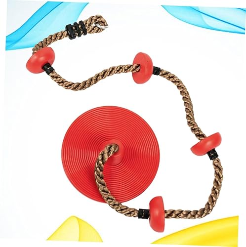 Miniatura 7 de Swing Large Round Disk Climbing Swing for Boys Indoor Outdoor Recreation Red Load-Bearing Plastic and Metal Cord Playground Seat