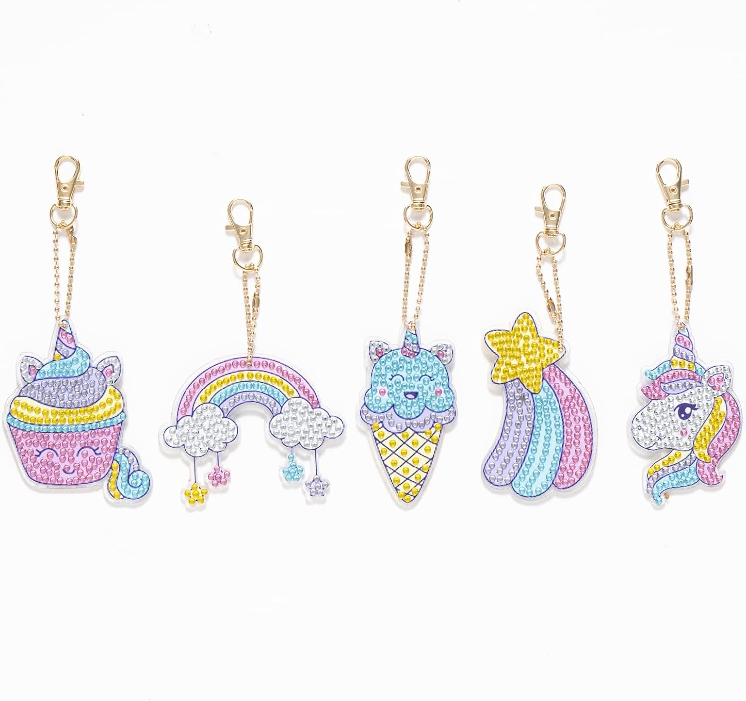 Set 5D Diamond Painting Portachiavi Insetti - 6 Pezzi Fai Da Te Con Strass E Strumenti Inclusi - 3