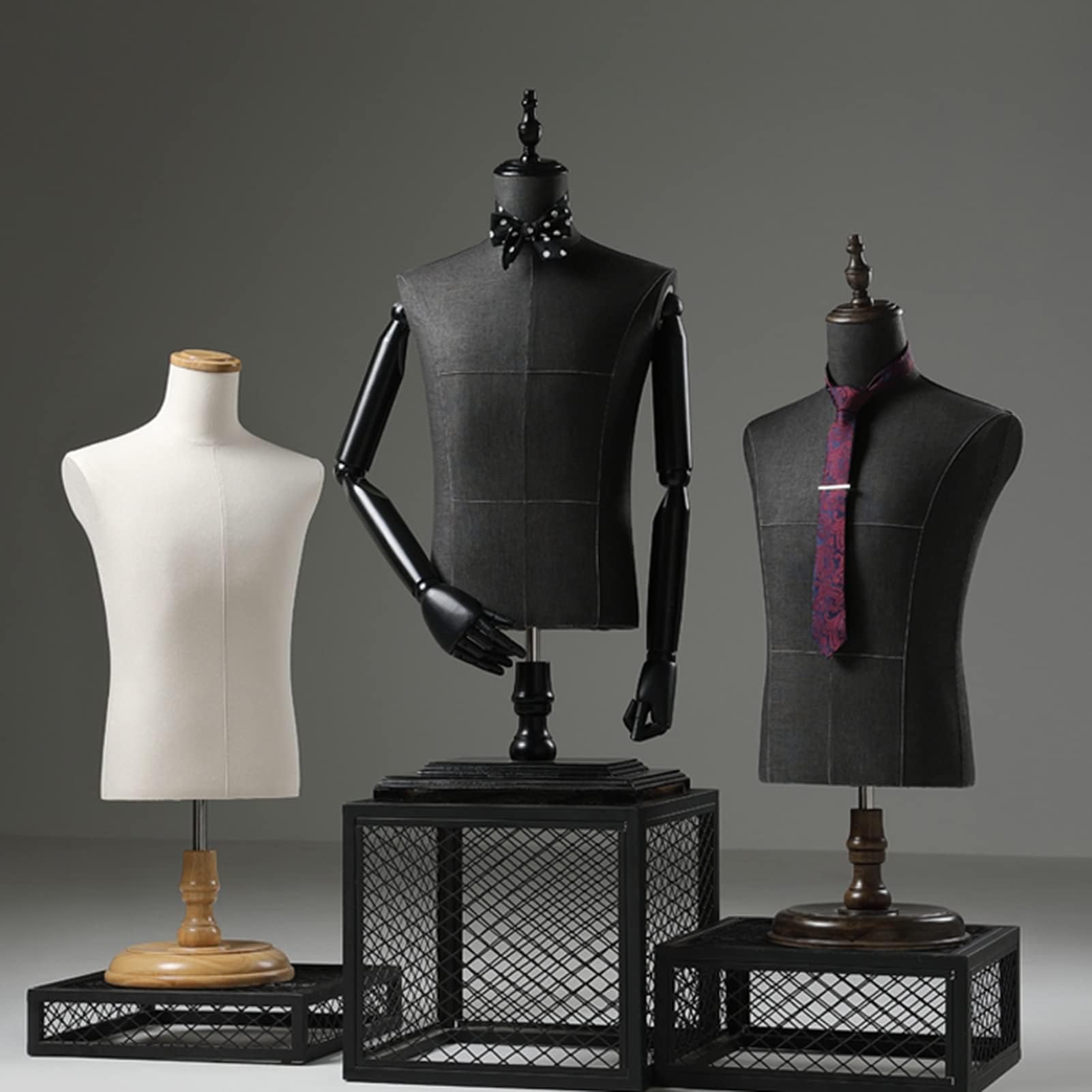 Schaufensterpuppe Mannequin Körper Torso Männlich, Kleidung Display Büste Dummy Manikins Kleiderform Mit Holzsockel Zum Nähen Schneider Kleid Schmuck Display
