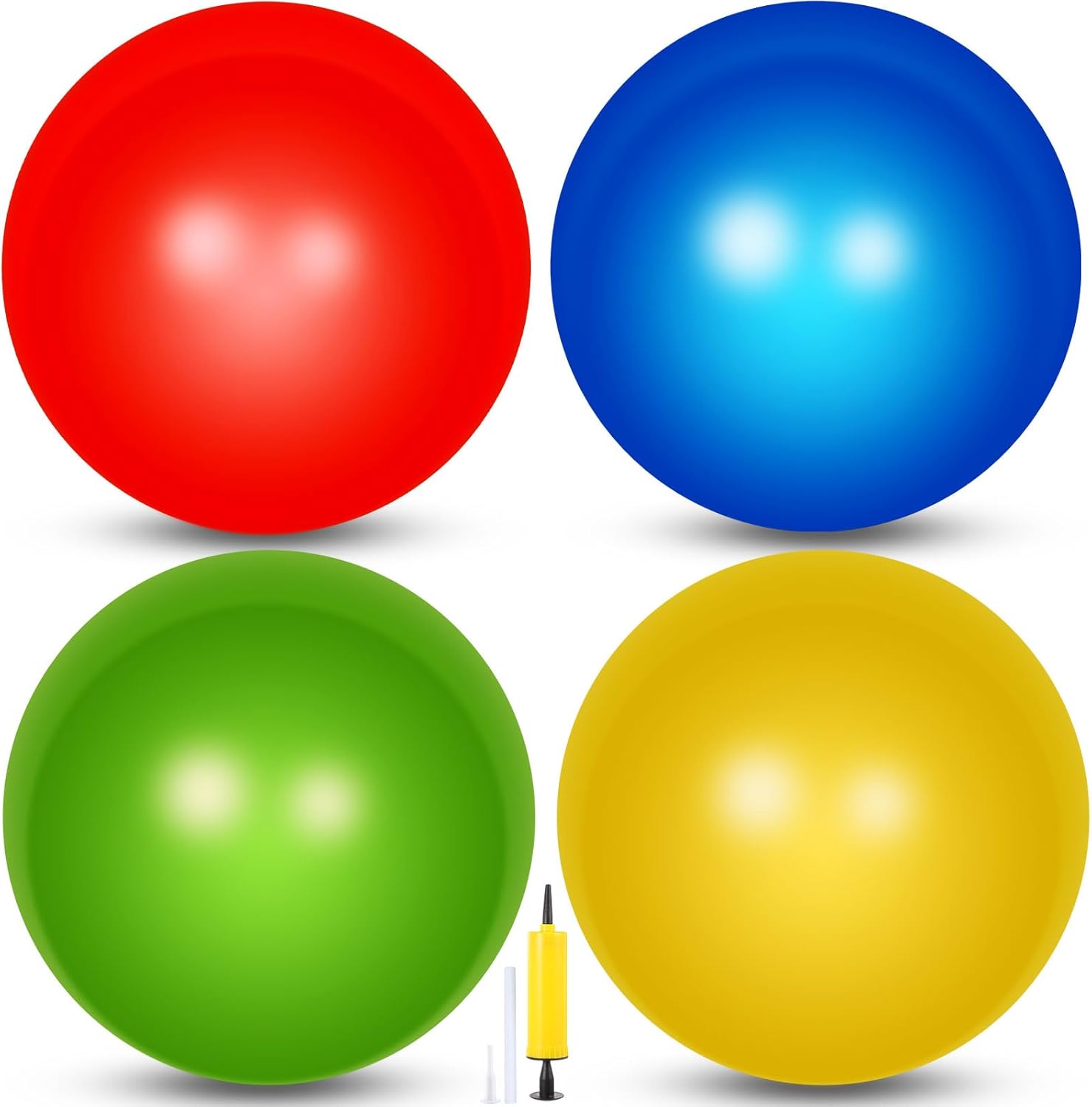 Leyndo 4 Pcs Yoga Exercise Ball Pilates Pregnancy Birthing Fitness Ball with Quick Pump Anti Burst for Improved Posture, Balance, Yoga, Pilates, Training, 4 Colors - Image 7