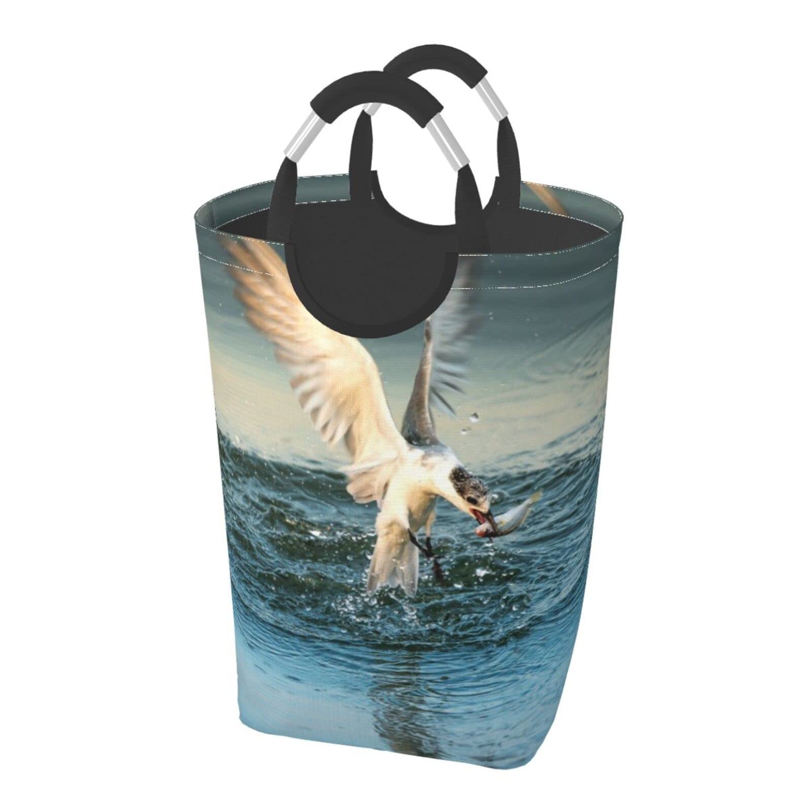 Personalized Laundry Basket with Handles Design Your Own Name Logo Picture Text Custom Clothing Hamper Collapsible Simple to Use Dirty Clothes Pack for Hotels Laundromats Grocery Room Toy Room