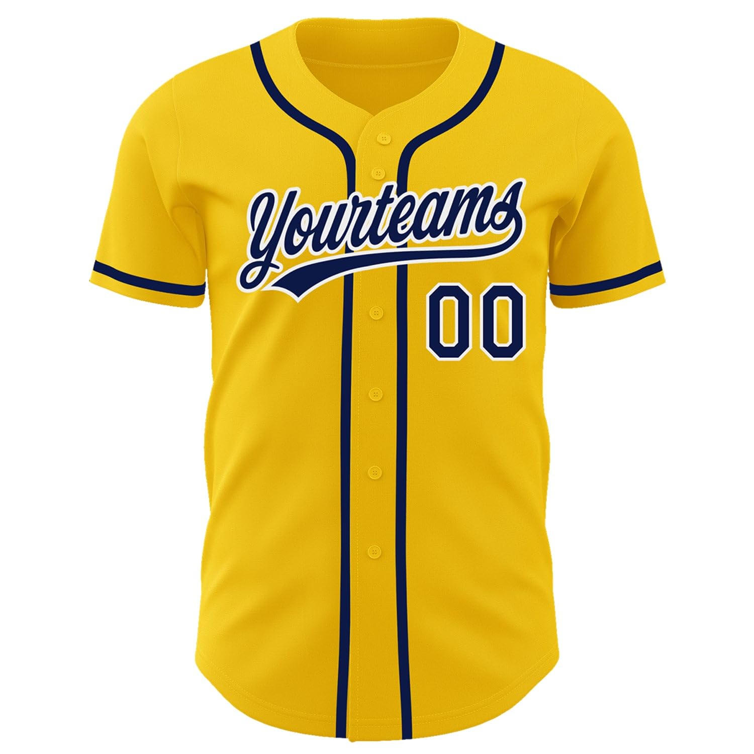 Generic Yellow Navy White Baseball Jersey Women Men Youth Kids, Custom Baseball Jerseys Printed Stitched Name Number Logo Baseball Uniform