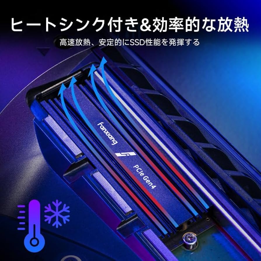 hkfz nvme 2280 2TB SSD ヒートシンク付き hkfz nvme 2280 2TB M.2 SSD ヒートシンク付 hkfz nvme 2280 2TB