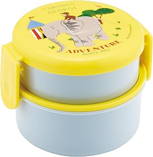 スケーター(Skater) 弁当箱 抗菌 2段 ランチボックス フォーク付き 丸型 おにぎり ケース 500ml 日本製 レンジ対応 おさるのジョージ ZOO ONWR1AG-A