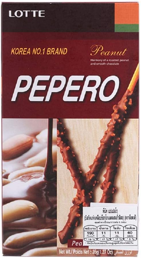 Lotta Brand, Pepero Peanut, Harmony a roasted peanut and Smooth chocolate 36g X 3 Packs