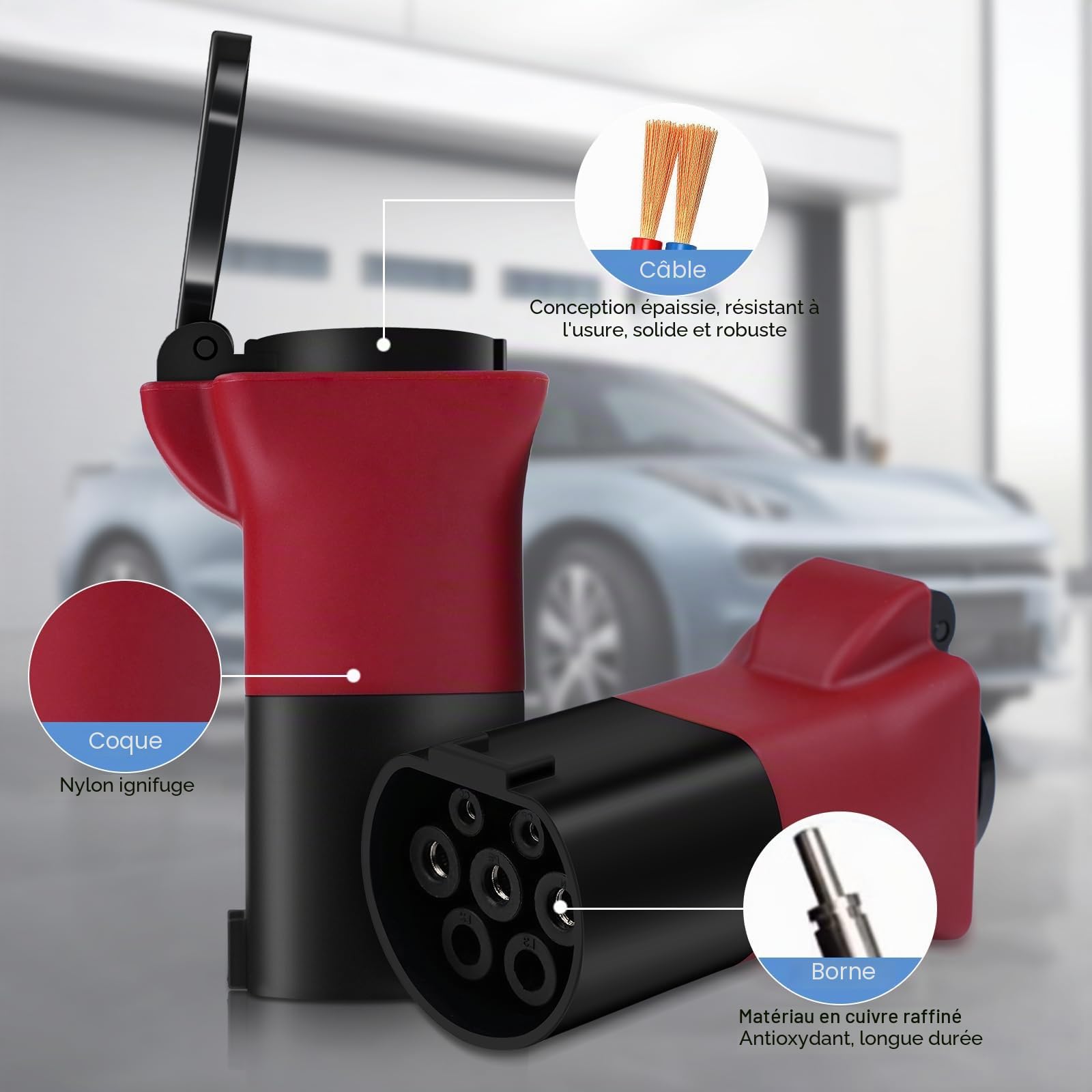Adaptateur MG4 V2L Type2 vers adaptateur Schuko 16a 3,5kw 230V, compatible avec les modèles MG4, MG5, MG ZS et MG MARVEL R, pour l'alimentation en camping, en voyage et en conduite autonome