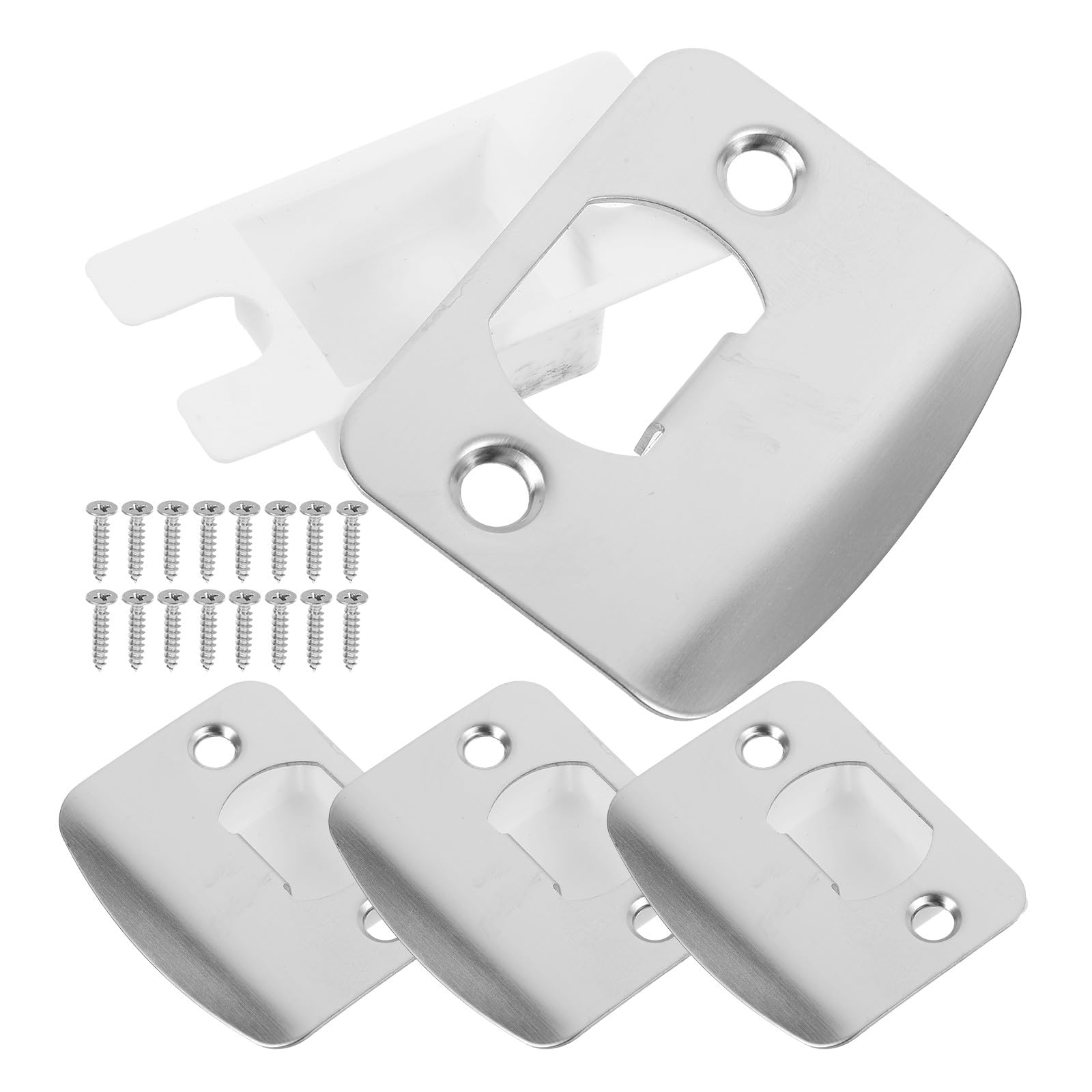 Placas guía para cerrojo de acero inoxidable compatibles con puertas de madera de oficina