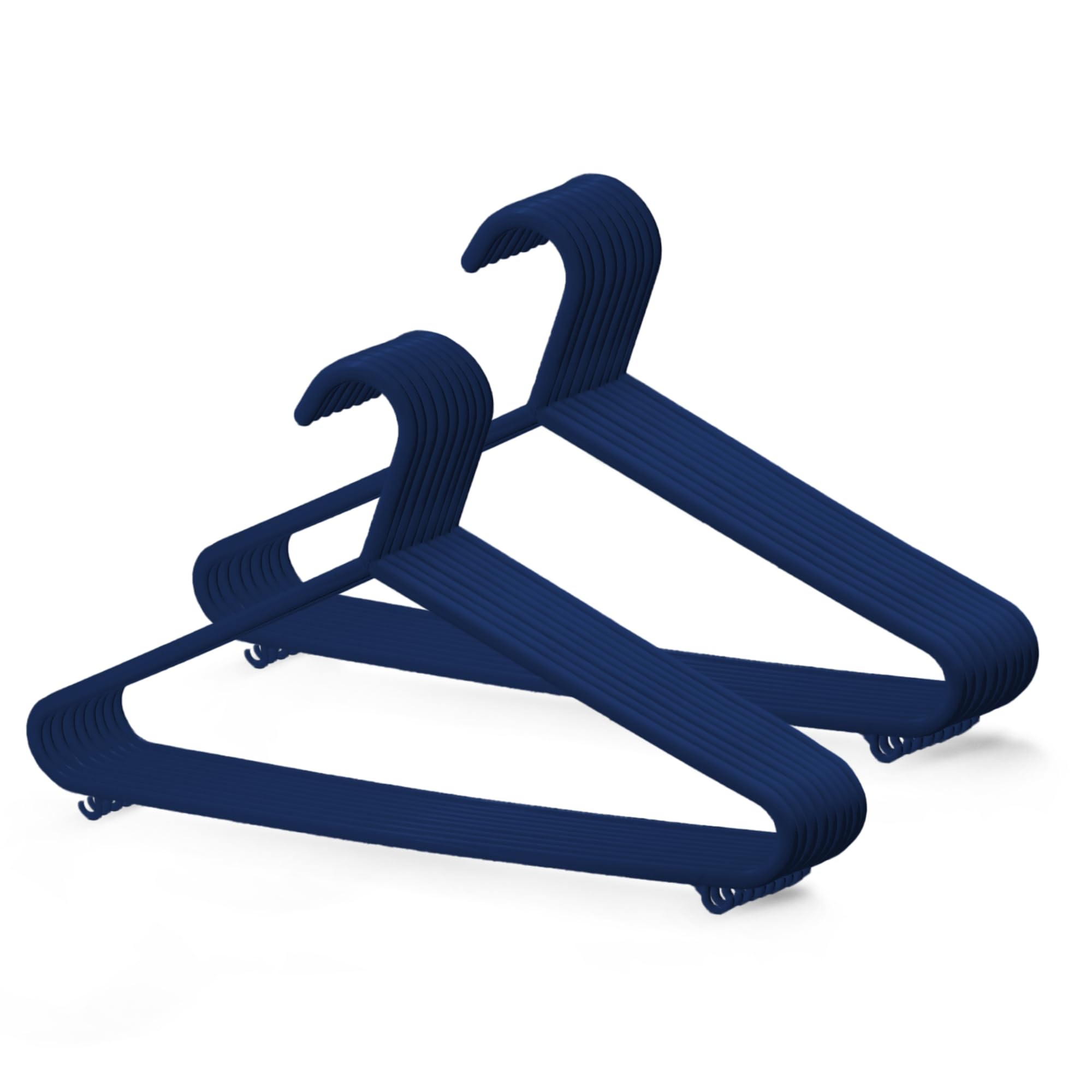 KEPLIN Adult Plastic Coat Hangers - Strong Clothes Hangers for Clothes Rail & Closet, Clothing Hanger with Suit Pants Trouser Bar and Clips, Space Saving