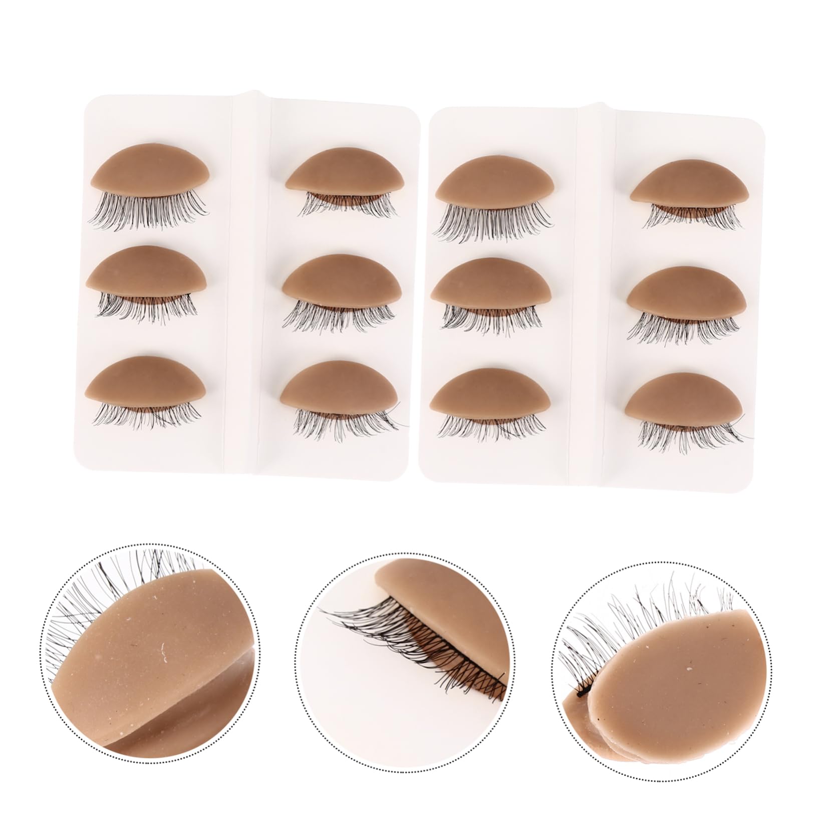 DOITOOL 18paia Replacement Eyelids for Makeup Practice Realistic Lash Extension Training Kit Easy to Clean and Flexible Suitable for Beginners Skin Tone