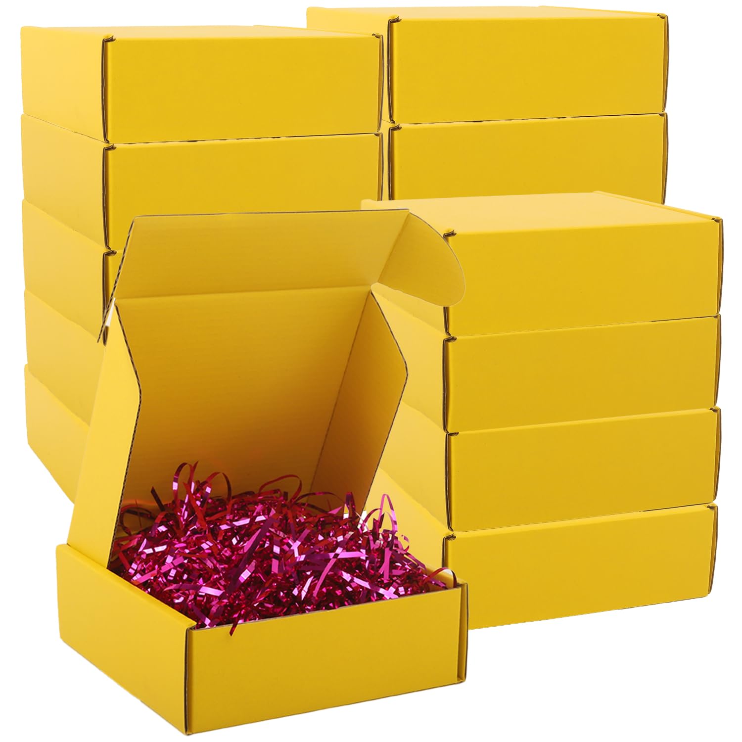 Cardboard Boxes,15 Pack Shipping Boxes 6x6x2 Recyclable Mailing Boxes Colored Corrugated Cardboard Box Small Storage Boxes for Shipping, Mailing,